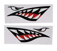 BORDSTRACT Decalcomania della Bocca dei Denti di squalo, 2 Adesivi Divertenti Impermeabili, Accessori grafici per Kayak, Decorazione Fai-da-Te per Auto, Kayak, Camion, Barca, Canoa, Moto d'Acqua