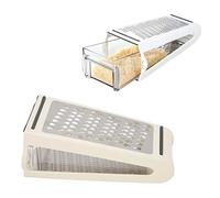 BORDSTRACT Grattugia per Scatole, Grattugia per Formaggio In Acciaio Inox con Contenitore, Grattugia Professionale A Doppio Lato per Formaggio, Verdure, Pane Grattugiato