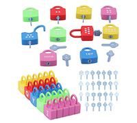 BORDSTRACT Lucchetti Educativi con Alfabeto e Conteggio, Set di Giocattoli per Apprendimento, Gioco Didattico con Chiavi, Sussidi Didattici per Bambini (digital unlock)