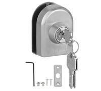 BORDSTRACT Push Sliding Gate Lock Stainless Steel Frameless Glass Door Lock 10-12MM 77x56mm 3.0x2.2in Antitheft Anti Pry Foam Pad Single Side