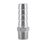 BORDSTRACT Raccordi portagomma SS304 Raccordo filettato Maschio in Acciaio Inox Raccordo Coda Tubo Flessibile BSP 1/8"~3/4" per Il Collegamento di Tubi dell'Aria, Tubi Carburante, Tubi del(3/8×15mm)