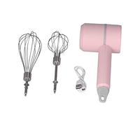 BORDSTRACT Sbattitore Elettrico con 2 Fruste in Acciaio Inossidabile, Pratico e Portatile, Bastone per Uova Rimovibile, Utensile Perfetto per Montare(Rosa)