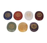BORDSTRACT Set di 7 Pietre Runiche, Cristalli Curativi dei Chakra di Colore Misto Per La Meditazione, La Divinazione, Il Regalo di Decompressione