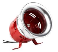 BORDSTRACT Sirena per motore industriale MS-390 DC 24V | Corno d'allarme in alluminio rosso|110 dB|≥1000 giri/min|Montabile a parete|Per sistemi di fabbrica, scuola e sicurezza