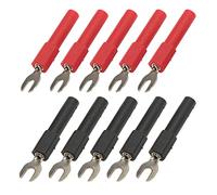 BORDSTRACT Spade Plug, 4mm U Y Type Conversion Adapter with 4mm Jack 30Vac 60Vdc 36A 5 Red 5 Black for Multimeters Electronic Applications