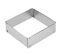 BORDSTRACT Stampo per Torta Rettangolare In Acciaio Inox con Divisori, Taglio Torta, Coppapasta Regolabile per Mousse, Biscotti e Pasticceria(Large (16~28cm))