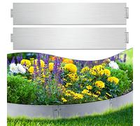 Bordura da giardino in metallo, 40 m, 40 pezzi, 18 cm, zincata, personalizzabile, flessibile, ideale per piante, fiori e ortaggi, resistente