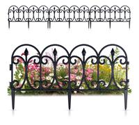 Bordura Giardino Recinzione Steccato Aiuole Nero - Set 4 Pezzi Totale 240cm