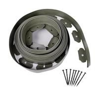 Bordura Giardino Strisce di confine for cortile a forma L, zona isolamento in pietra d'erba da 5 m, pannello contenimento, striscia divisoria in plastica PE for prato verde(Grey)
