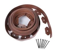 Bordura Giardino Strisce di confine for cortile a forma L, zona isolamento in pietra d'erba da 5 m, pannello contenimento, striscia divisoria in plastica PE for prato verde(Brown)