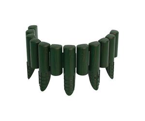 Bordura modulare decoro aiuola simil legno verde 6pz da 38,5x15h cm