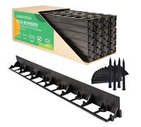 Bordura per Aiuole 24 m con 100 Chiodi di Fissaggio - Bordo Flessibile in Plastica per Prato - Uso Semplice, Lunga Durata almeno 25 Anni - Bordatura per Giardino, Altezza 78 mm, Colore Nero