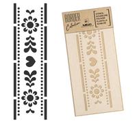 BORDURA STENCIL riutilizzabile in PLASTICA 21x45cm o 45x95cm POLISH FOLK FLOWER