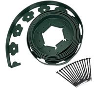 bordure da giardino, Idee for recinzioni da giardino, kit di bordatura prato 5 m, barriera isolamento sentieri in pietra con picchetti(Green)