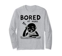 Bored at Work Funny Lazy Workers Office Humor Lovers Maglia a Manica