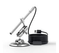 Borescopi MS100 telecamera ispettiva microscopio USB portatile, interfaccia 2 IN 1 per registrare video e scattare foto, 8 luci LED, ingrandimento 10X - 200X (TSMS100)