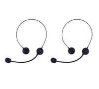 BORFUE 2 accessori per cuffie per radio e telefono, con microfono finto, colore nero, per Kpop, Rockstar, cantante pop, Halloween, cosplay