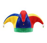 BORFUE Cappello da clown da giullare e giullare di Halloween, divertente copricapo multicolore per feste in maschera, martedì grasso, carnevale, festival, parate, cosplay, accessorio