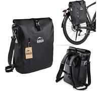 Borgen Borsa da bicicletta per portapacchi 3 in 1 zaino da bicicletta I Borsa a tracolla - combinata - 100% impermeabile e riflettente con tasca per laptop rimovibile