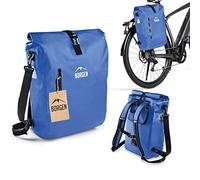 Borgen Borsa da bicicletta per portapacchi 3 in 1 zaino da bicicletta I Borsa a tracolla - combinata - 100% impermeabile e riflettente con tasca per laptop rimovibile