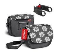 Borgen Borsa da manubrio KLICKfix bici, motivo floreale, 5 L, 2 in 1 | Borsa da manubrio capiente e idrorepellente, 2 in 1 con tracolla rimovibile, per e-bike, MTB, city bike e bici da corsa.