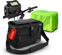 Borgen Borsa da manubrio KLICKfix con supporto smartphone, nera, 6 L | Borsa da manubrio capiente e idrorepellente con supporto smartphone, per e-bike, MTB, bici da corsa e city bike.