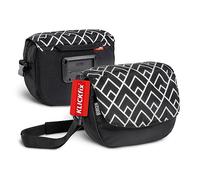 Borgen Borsa da manubrio KLICKfix, nera con riflettori, 5 L | Borsa da manubrio capiente e idrorepellente, 2 in 1 con tracolla rimovibile, per e-bike, MTB e bici da corsa.