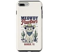 Borger TX USA - Divertente disegno a forma di gatto Meowdy Pawtner Custodia per iPhone 7 Plus/8 Plus