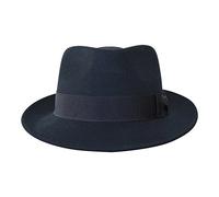Borges & Scott B&S Premium Doyle- Cappello a Goccia Fedora-100% Feltro di Lana- Ripiegabile in Viaggio- Impermeabile- Nero 54cm