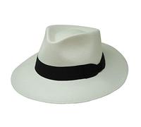 Borges & Scott Cappello Panama Sundowner - Bianco con Nastro Nero - S