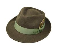 Borges & Scott Doyle Alpaca Premium - Cappelli Fedora a Forma di Goccia - Feltro di Lana di Alpaca - Ripiegabile per Viaggio - Resistente all'Acqua - Unisex - 58cm Verde Muschio