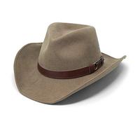 Borges & Scott Forester - Cappello di Feltro di Lana in Stile Occidentale - Resistente all'Acqua - Tesa con Filo Rigido - Cammello 56cm (Piccolo)