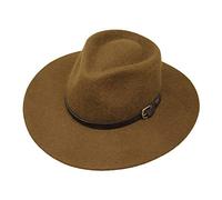 Borges & Scott Lewis Alpaca Premium - Cappello Fedora a Tesa Larga - Feltro di Lana di Alpaca - Resistente all'Acqua - Cinturino in Pelle - Marrone 58cm