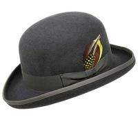 Borges & Scott Orwell Premium - Cappello a Bombetta - Feltro 100% di Lana - 54cm Grigio