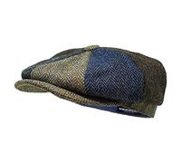 Borges & Scott The Tay - Berretto patchwork Baker Boy Harris Tweed, 100% lana, resistente all'acqua, Patchwork., M