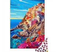 Borgo Costiero Cinque Terre Puzzle per Adulti Puzzle 1000 Pezzi Case Colorate Relax Giochi per Casa Regalo 70x50cm/1000pcs