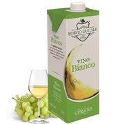 Borgo Ducale Vino Bianco, 1 Litro, 10,5° Gradazione Alcolica SET DA 5 BRIK