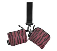 Borgogna Tigri Texture Della Pelle Delle Donne Portamonete Custodie per Carte Sottile Portatile Cerniera Portamonete Portafoglio con Portachiavi per Donna 2 Pz para Meter tarjetas de credito
