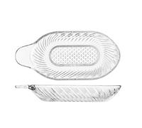 BORGONOVO Grattugiamela, grattugia, in Vetro, con Dettagli, Trasparente, 10x21x3cm