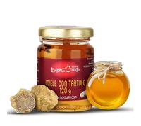 BORGUNTO | Miele d'Acacia 120gr con Tartufo Vero - Prodotto adatto anche ai Ristoranti | Perfetto per accompagnare Formaggi stagionati, Salumi e Dessert | Prodotto Italiano di Altissima Qualità