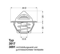 Borgwarner (Wahler) 3017.92D2 Termostato Refrigerante Per Opel Ascona B Daewoo
