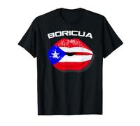 Boricua Bacio Portorico Bandiera Labbra Design Maglietta