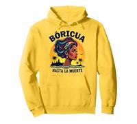 Boricua Hasta La Muerte: Tramonto dell'orgoglio portoricano Felpa con Cappuccio, Unisex per Adulti, Limone, XL