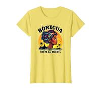 Boricua Hasta La Muerte: Tramonto dell'orgoglio portoricano Maglietta, Donna, Limone, 3XL