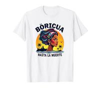 Boricua Hasta La Muerte: Tramonto dell'orgoglio portoricano Maglietta, Uomo, Bianco, L