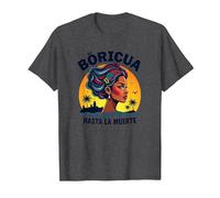 Boricua Hasta La Muerte: Tramonto dell'orgoglio portoricano Maglietta, Uomo, Grigio Scuro, L