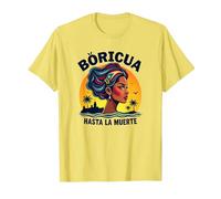 Boricua Hasta La Muerte: Tramonto dell'orgoglio portoricano Maglietta, Uomo, Limone, L