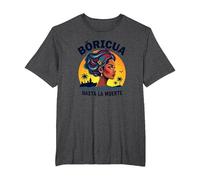 Boricua Hasta La Muerte: Tramonto dell'orgoglio portoricano Maglietta, Uomo Taglie Grandi, Grigio Scuro, 3X Tall