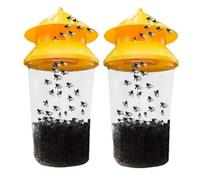 Borimend Trappole per mosche riutilizzabili, 2 pezzi per esche per mosche che per uso esterno nei pascoli, fruttetti, fienili, fattorie, giardini, incurie.