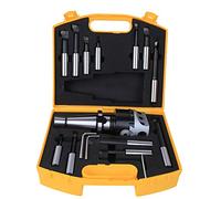 Boring Head Set 75mm Diameter | 40CR CNC Milling Tool Kit with 12 Cutters | F1-18 Thread for Accurate Boring/Milling Machine | 0.01mm Accuracy (NT40-F1-18-12PCS)
